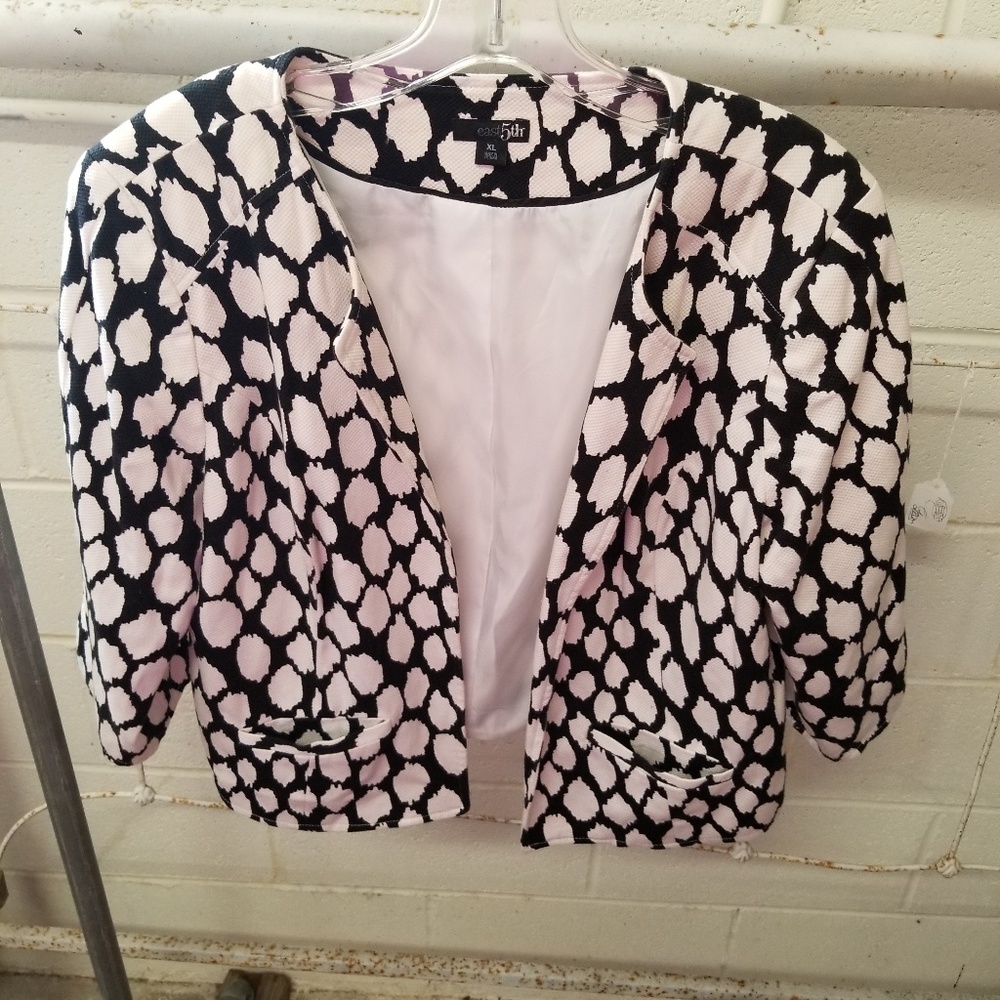 Vintage East 5th XL Black and White Jacket Blazer